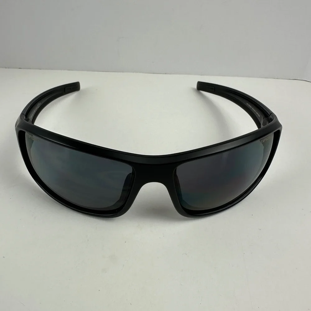 Tifosi Bronx Sunglasses Matte Black Wrap Sport Safety Glasses Z87+ Case Pouch